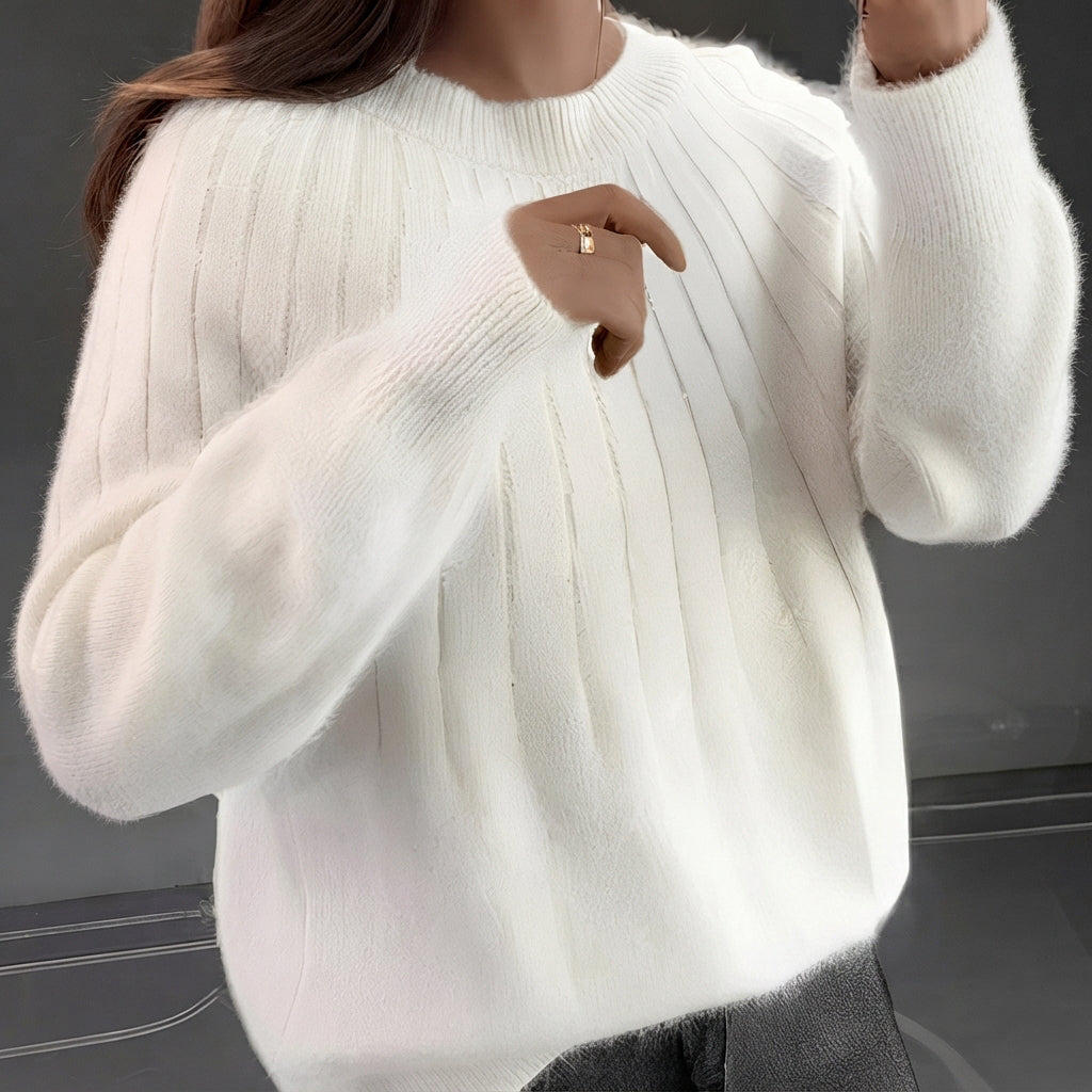 Suéter feminino versátil para inverno e outono. Pullover de tricô elegante e confortável para diversas ocasiões.