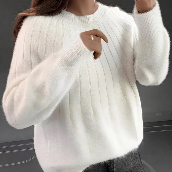 Suéter feminino versátil para inverno e outono. Pullover de tricô elegante e confortável para diversas ocasiões.