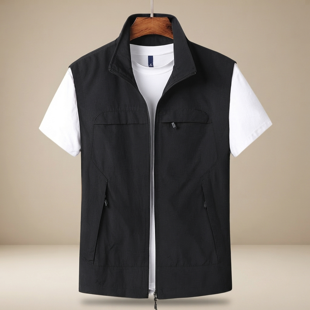Versátil colete masculino leve casual. Perfeito para o verão, estilo e conforto garantidos.