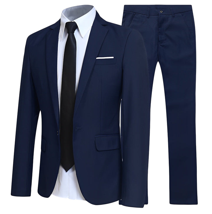 Blazer e calça social masculina em alfaiataria azul. Conjunto versátil para o homem elegante.