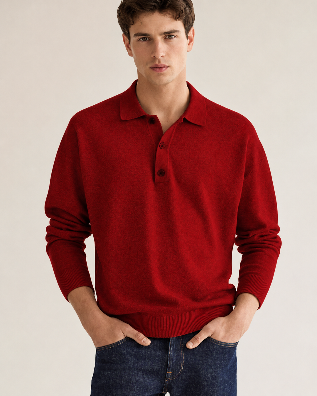 Estilosa camisa masculina casual de mangas longas com gola. Perfeita para o dia a dia e primavera-outono.