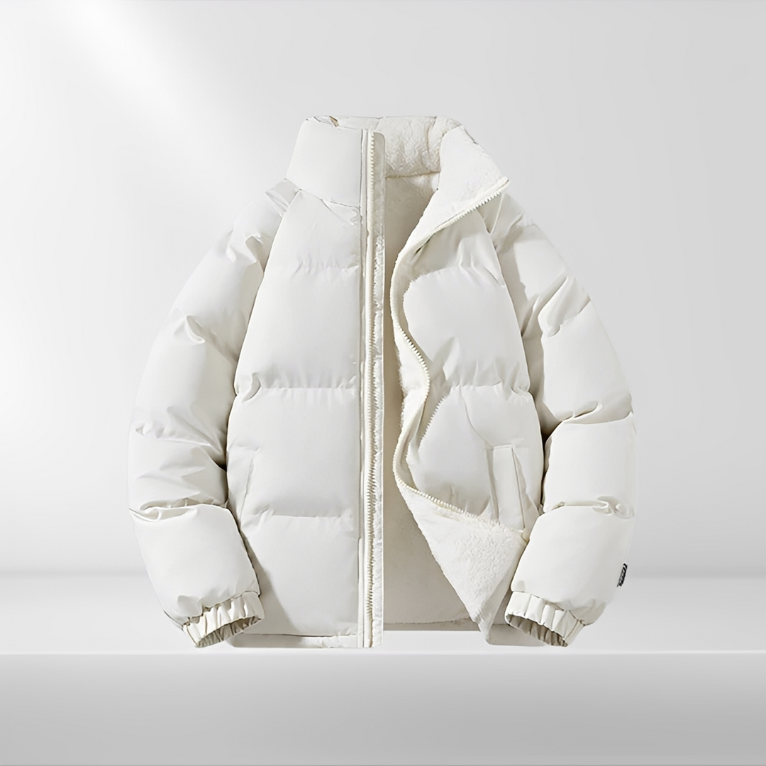 Jaqueta acolchoada masculina durável para inverno, estilo casual, ideal para uso diário e frio intenso.