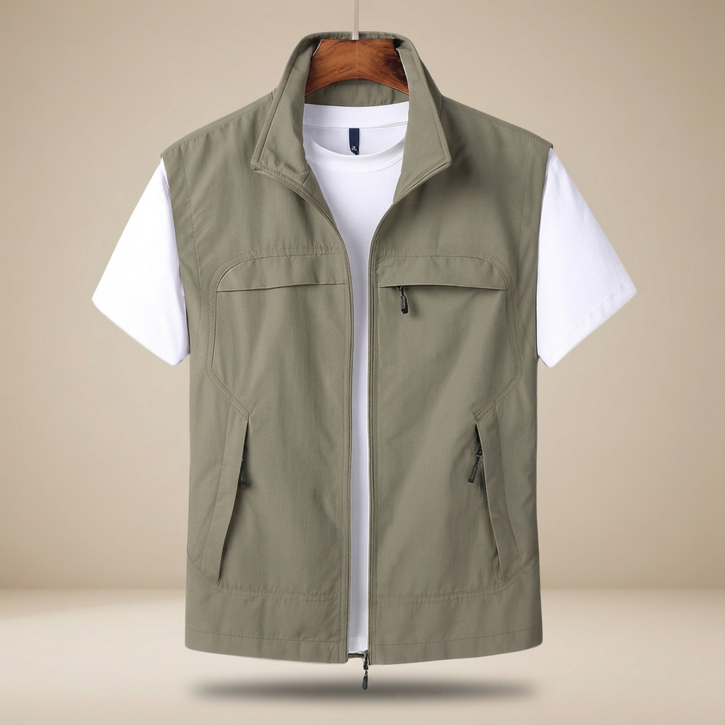 Colete masculino leve casual, roupa masculina ideal para o verão. Conforto e estilo.