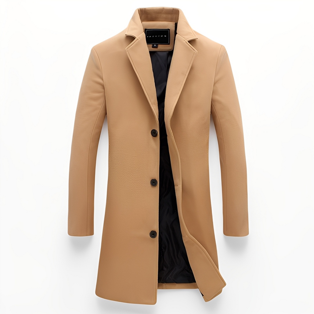 Casaco masculino formal de inverno, elegante e confortável, perfeito para eventos sociais.