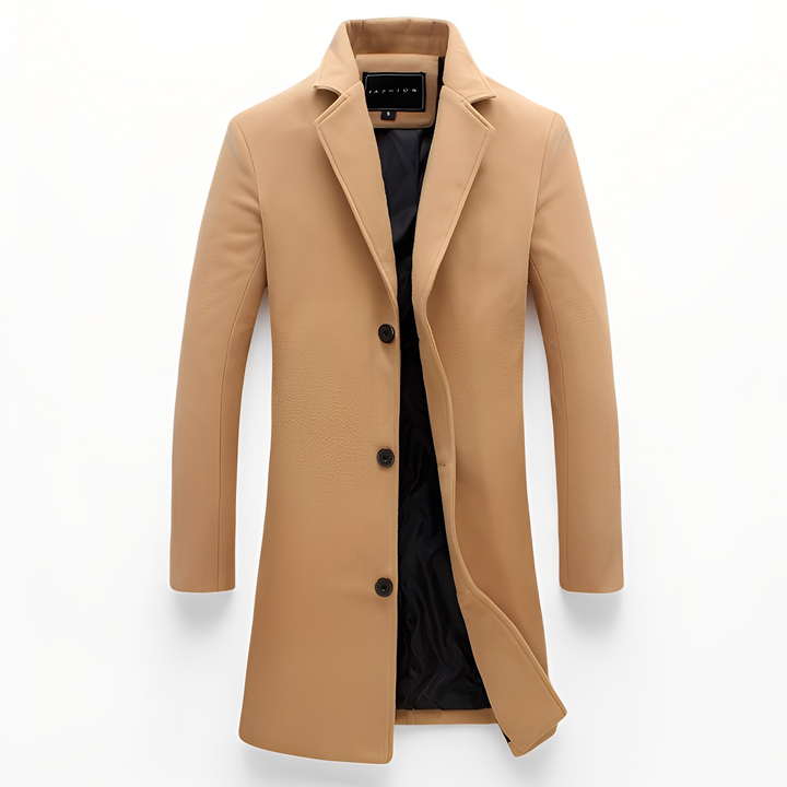 Casaco masculino formal de inverno, elegante e confortável, perfeito para eventos sociais.