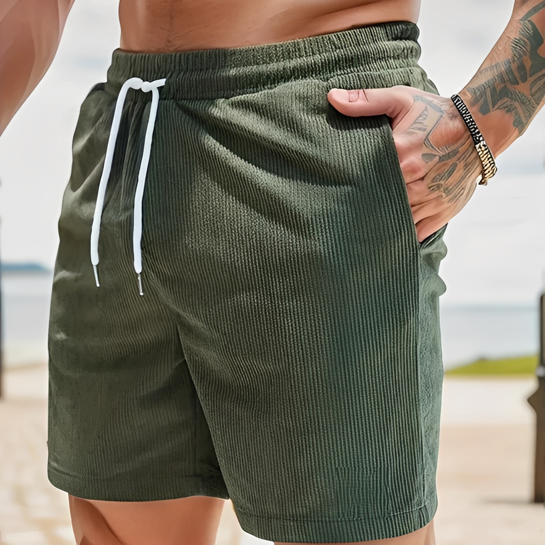 Calções de verão masculinos: conforto leve e estilo descontraído para o sol.