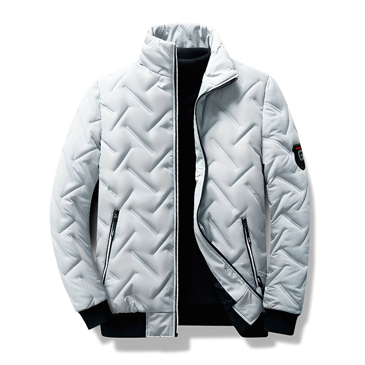 Jaqueta acolchoada masculina Tanner azul marinho para inverno, estilo casual e proteção contra o frio.