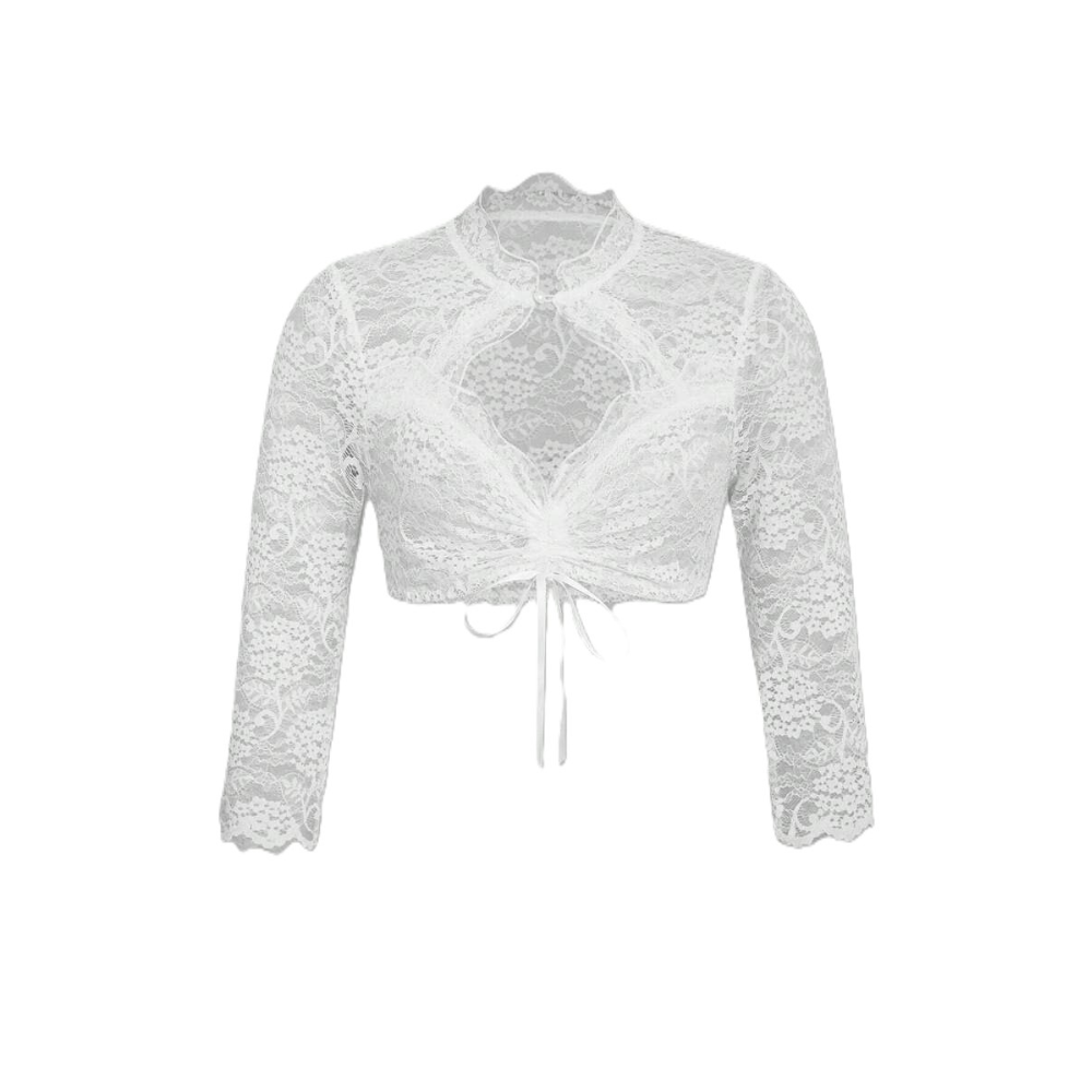 Camisa feminina para Oktoberfest, blusa branca com babados e detalhes na manga. Moda tradicional e festiva.