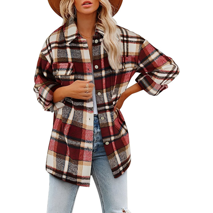 Roupa feminina casual de inverno: camisa xadrez estilosa e quentinha. Perfeita para o frio.