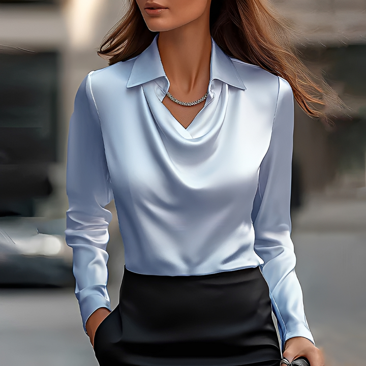 Top versátil de manga longa para mulher, blusa feminina casual e confortável para outono e primavera.
