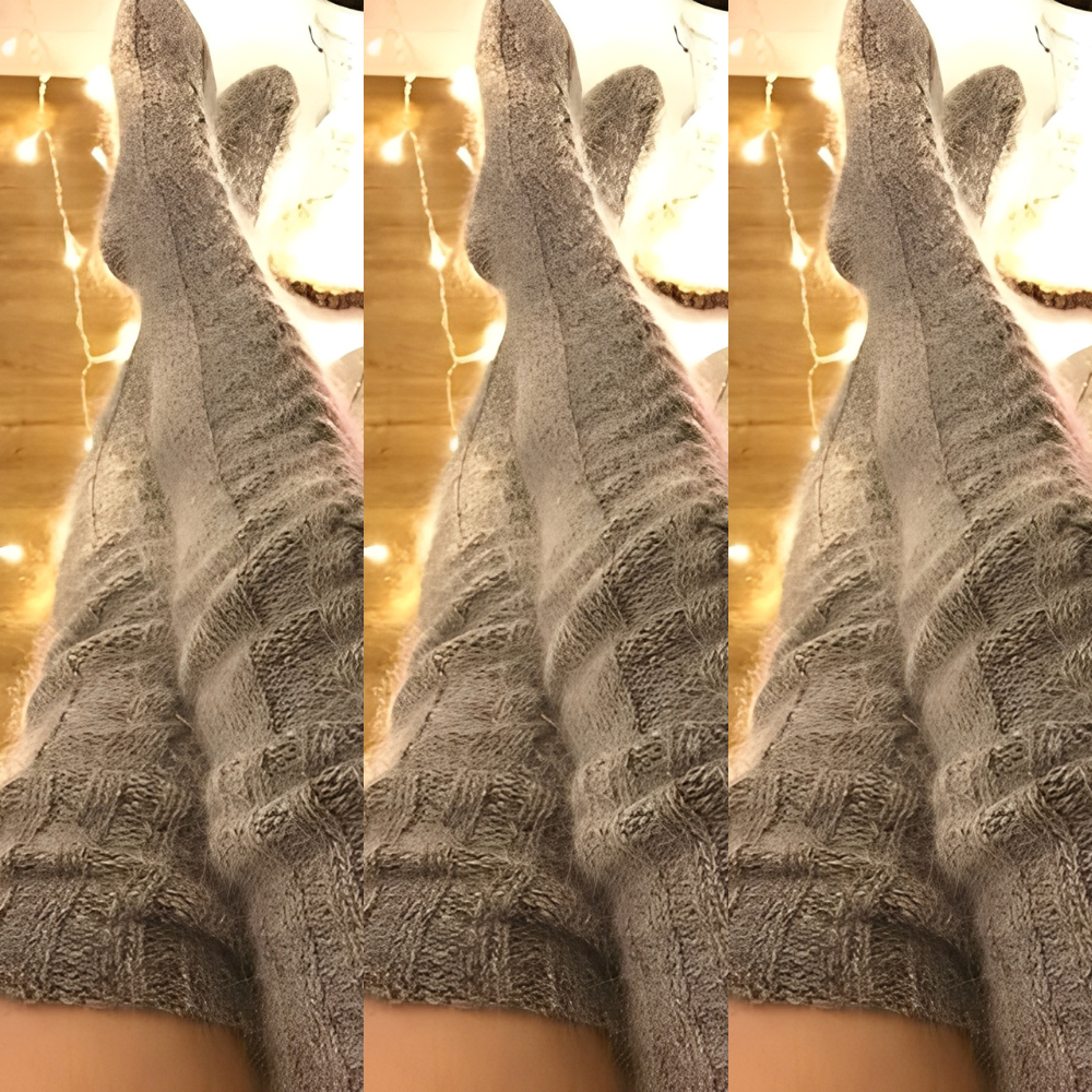 Meias de inverno femininas versáteis, acima do joelho, para aconchego e estilo diário.
