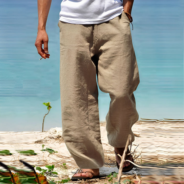 Calça masculina Milan leve e confortável para o verão, ideal para dias quentes.