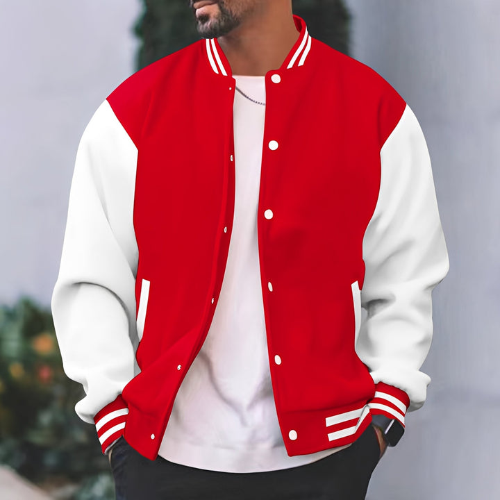 Jaqueta bomber masculina confortável com design solto, perfeita para o estilo urbano e outwear de outono.