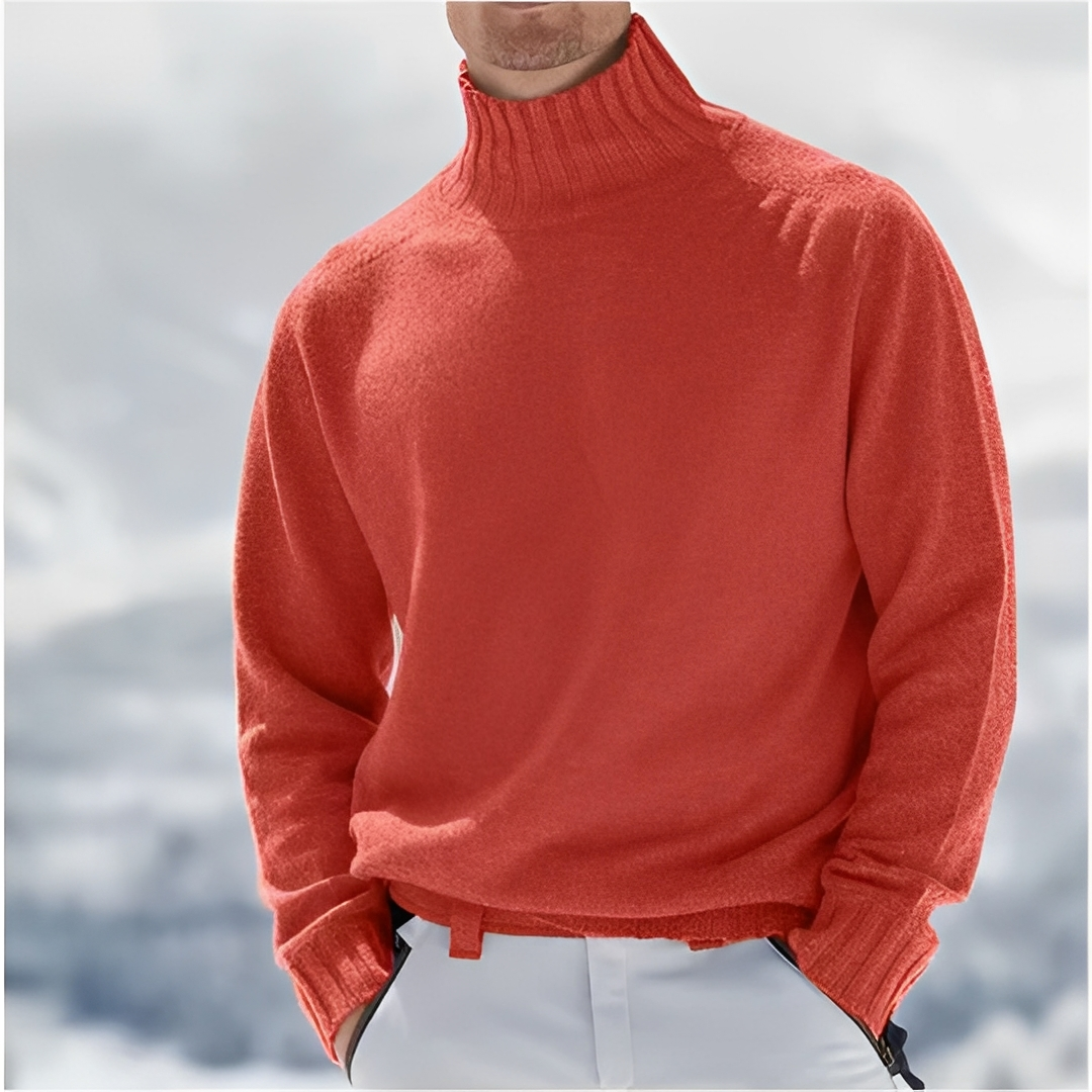 Moda masculina: camisola de gola alta versátil para um look elegante ou casual no inverno.
