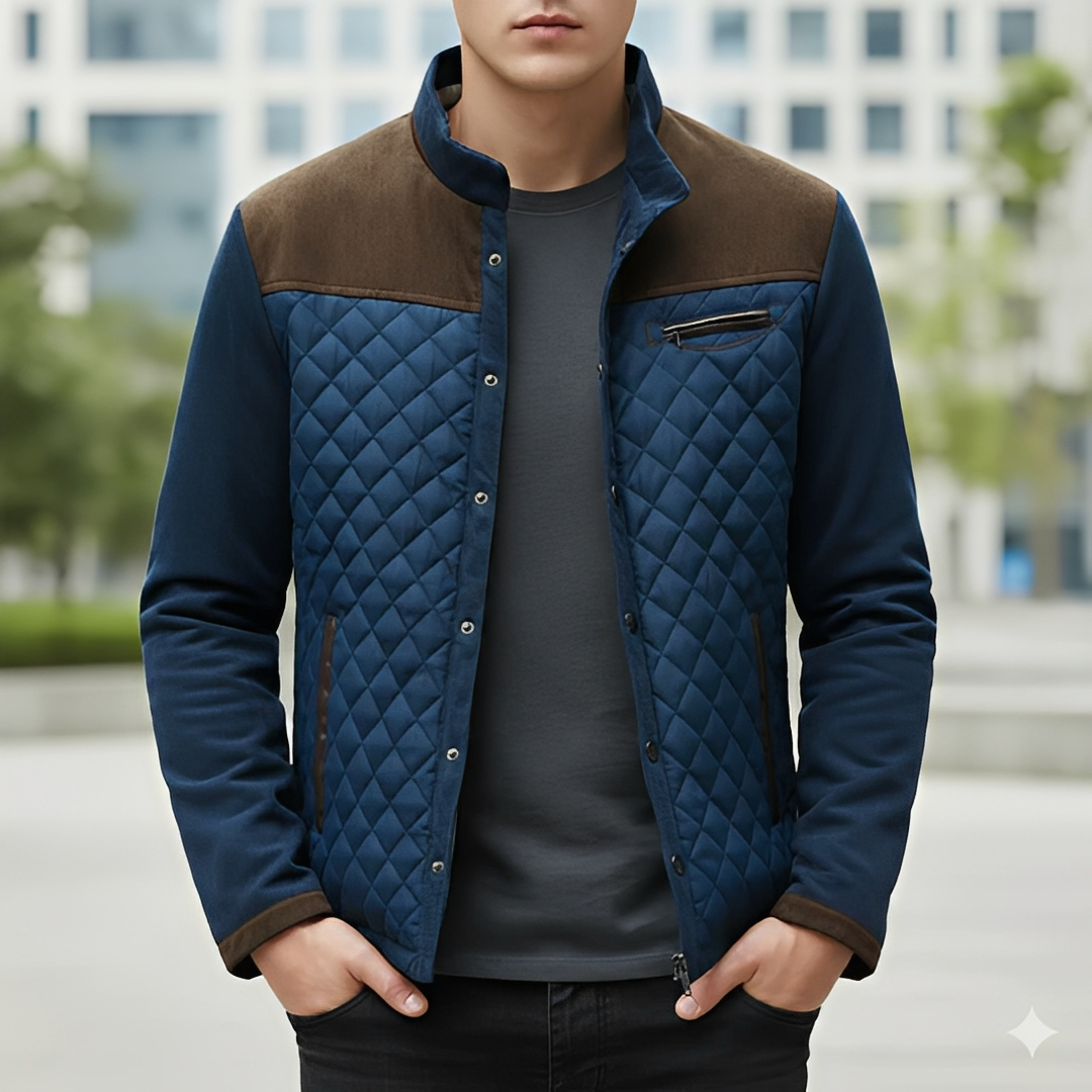 Casaco casual masculino com fecho éclair, perfeito para outono e primavera.