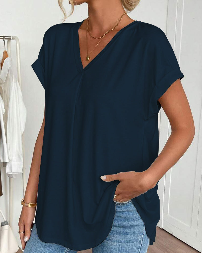 Camiseta feminina casual, leve e respirável para dias quentes.