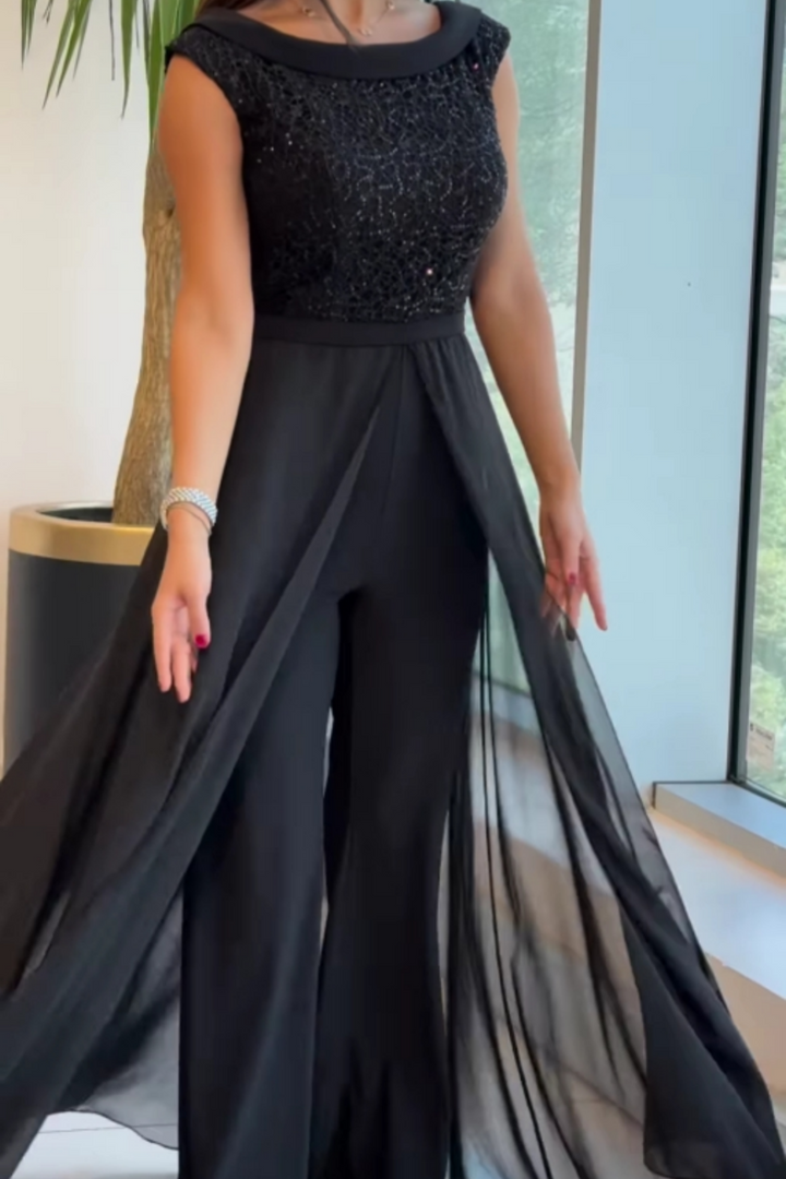 Roupa feminina de moda festa: macacão elegante para festas e eventos. Look feminino com estilo e sofisticação.