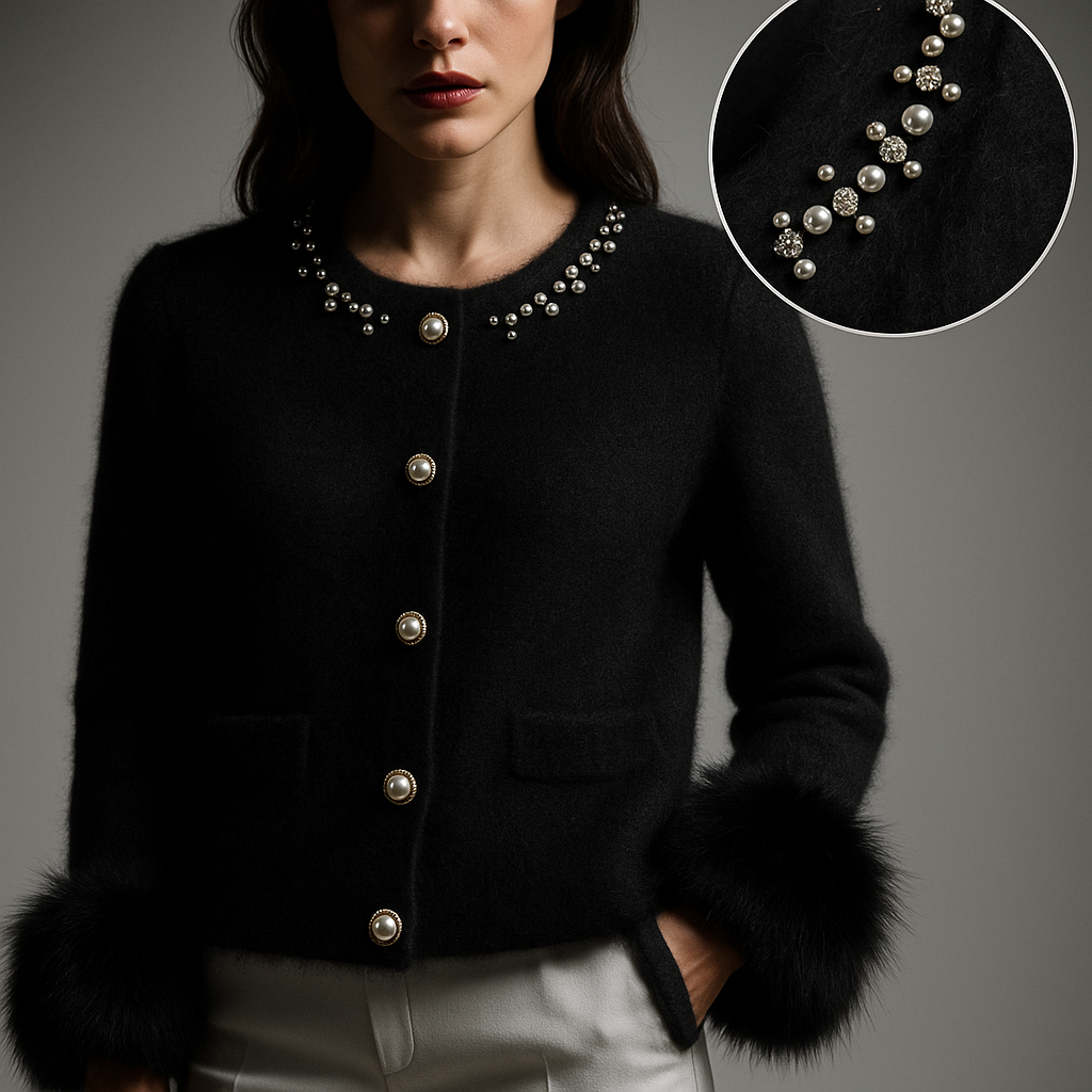 Cardigã azul feminino elegante e aconchegante. Suéter de inverno casual, perfeito para moda e conforto.
