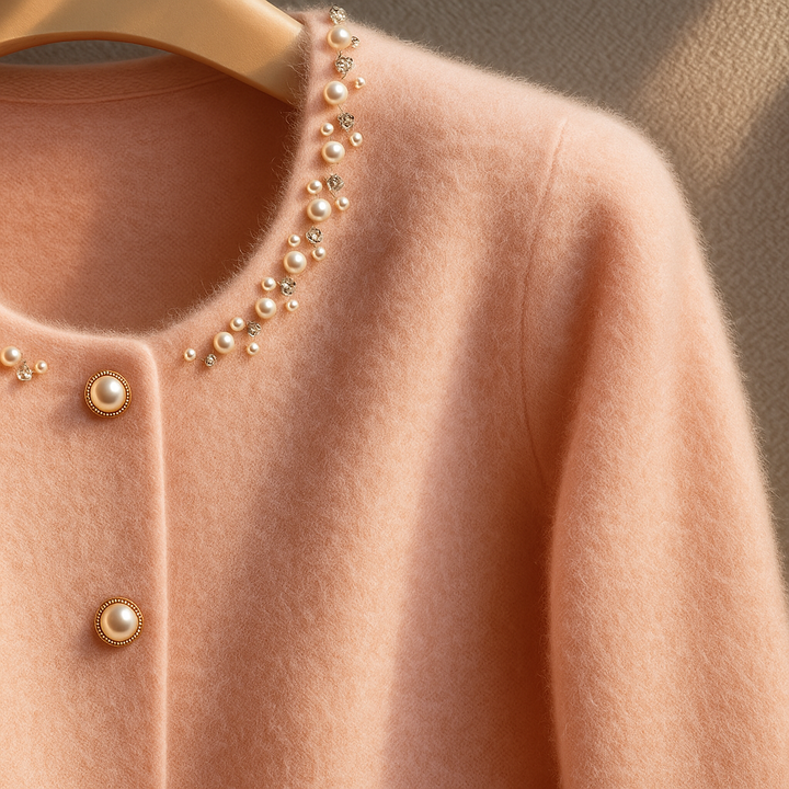 Suéter cardigã feminino roxo, aconchegante e elegante. Peça casual de moda para o inverno com estilo.