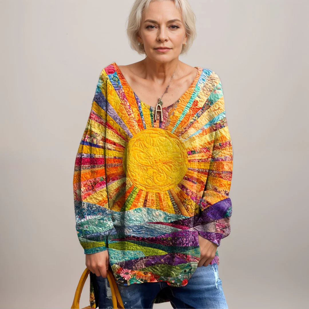 Top feminino de malha multicor, confortável e versátil. Blusa casual ideal para a moda primavera com estilo.