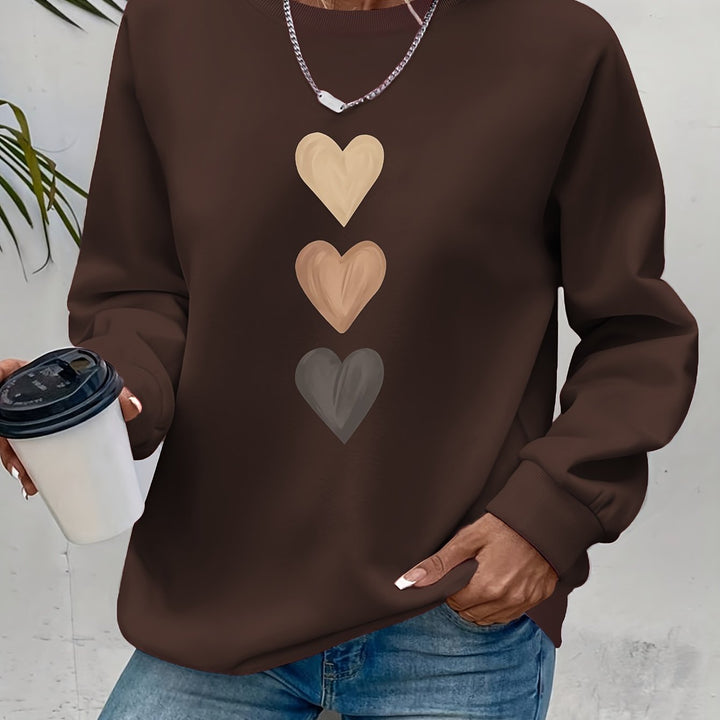 Moda feminina: camisola Amara com corações, perfeita para adicionar estilo e aconchego ao seu guarda-roupa.