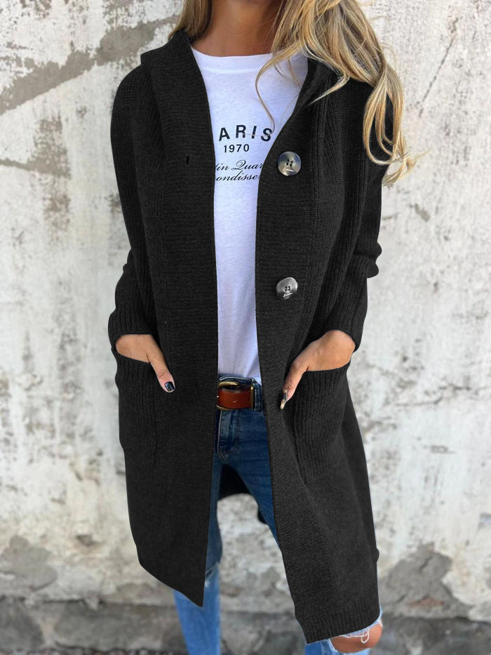 Cardigan feminino elegante e confortável, ideal para looks casuais e modernos de outono.