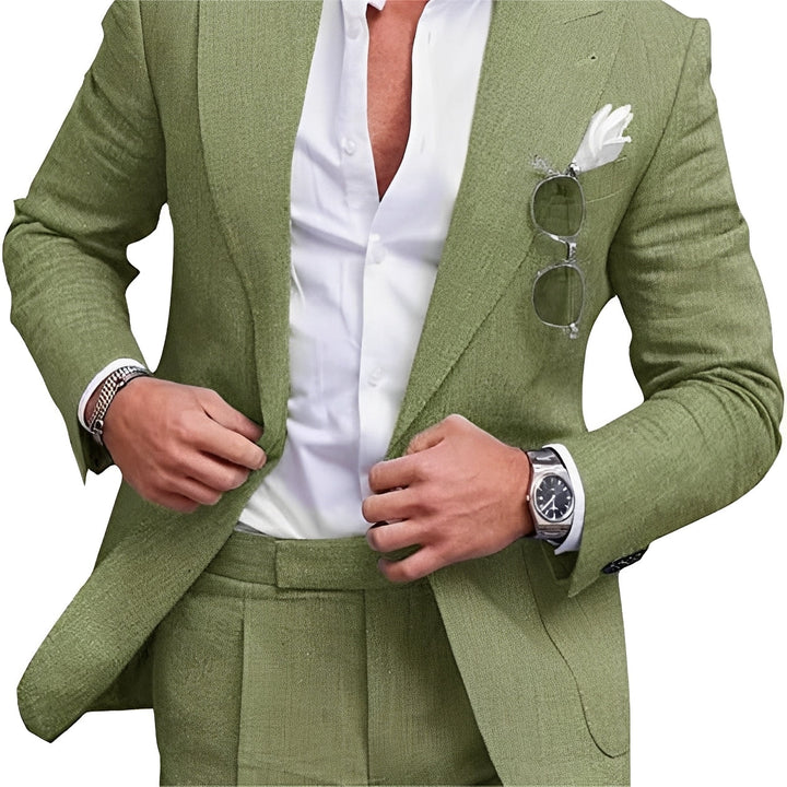 Roupa social masculina slim fit, terno completo para eventos formais e moda executiva.