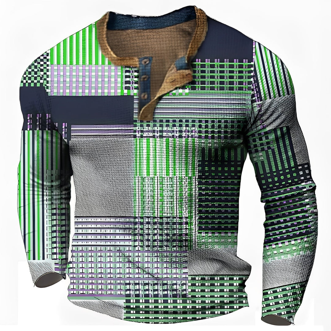 Camisa de manga longa masculina casual versátil para verão e outono, estilo moderno e confortável.