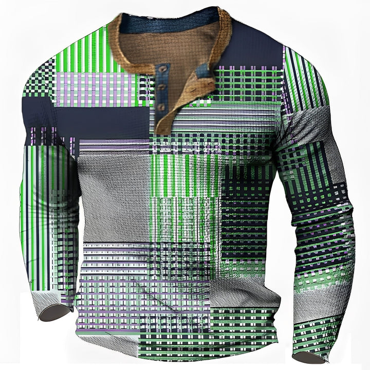 Camisa de manga longa masculina casual versátil para verão e outono, estilo moderno e confortável.