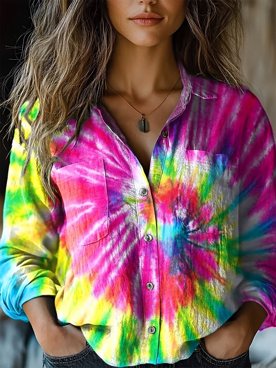 Blusa feminina colorida de manga longa, ideal para um estilo casual e elegante. Perfeita para primavera e verão.