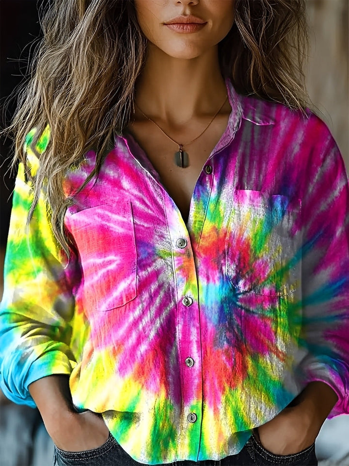 Blusa feminina colorida de manga longa, ideal para um estilo casual e elegante. Perfeita para primavera e verão.