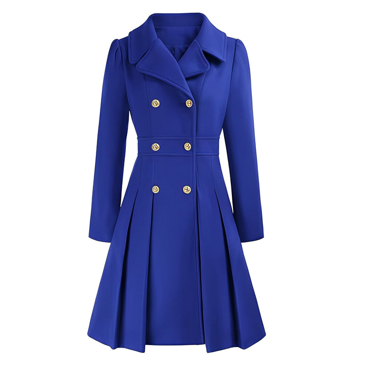 Trench-coat feminino moda, ajustado, com gola e cinto, ideal para dias frescos.