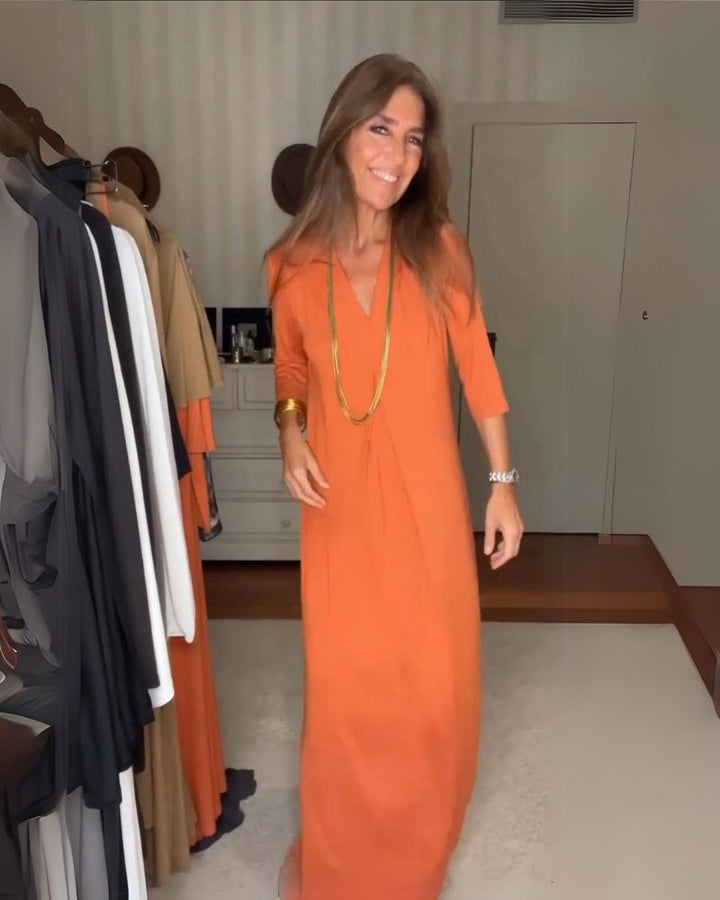 Vestido feminino casual, tecido leve e fluido, para conforto máximo no verão, perfeito para o dia a dia e praia.