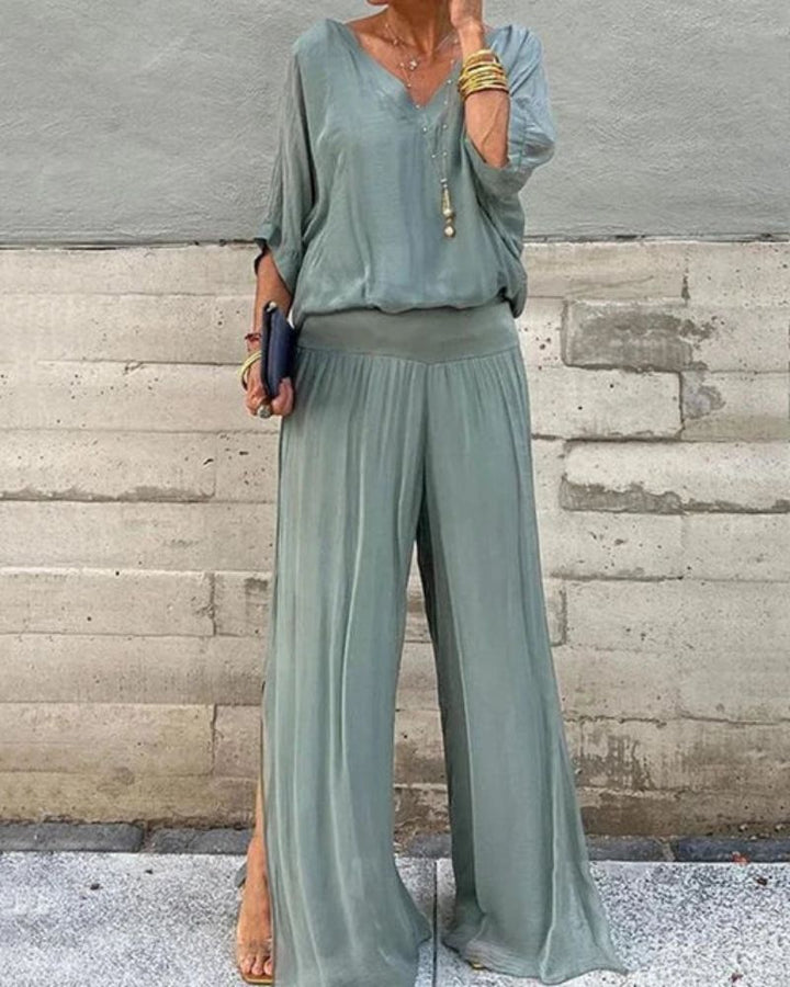 Conjunto feminino fluido e elegante para o dia a dia. Estilo casual chic, versátil e confortável para o verão.