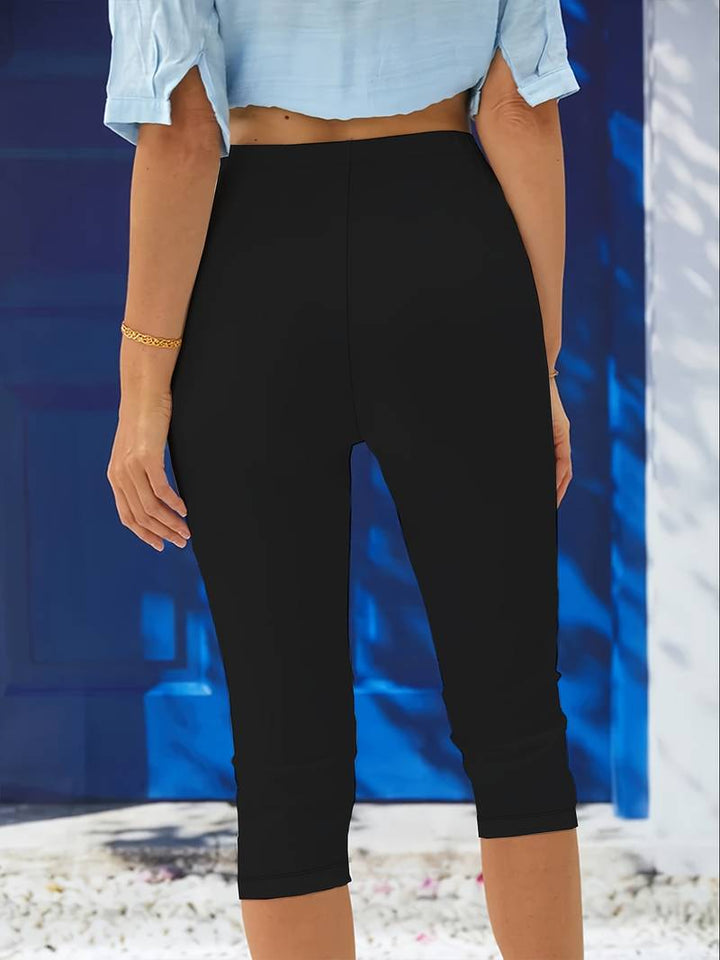 Calças femininas Lunara elásticas, ideais para yoga, fitness e casual. Cintura alta.