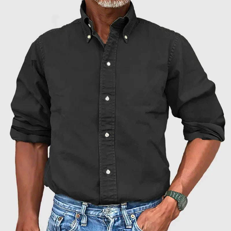 Camisa masculina vintage desgastada, a escolha perfeita para o top masculino casual e de verão.