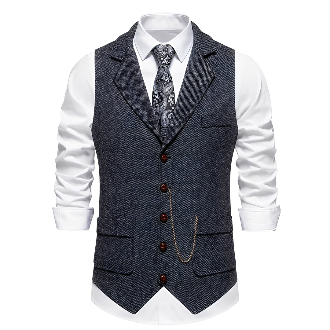 Colete masculino elegante para outono/inverno. Colete Luther de moda masculina, estilo clássico e versátil.