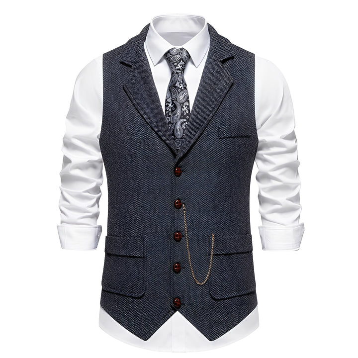 Colete masculino elegante para outono/inverno. Colete Luther de moda masculina, estilo clássico e versátil.