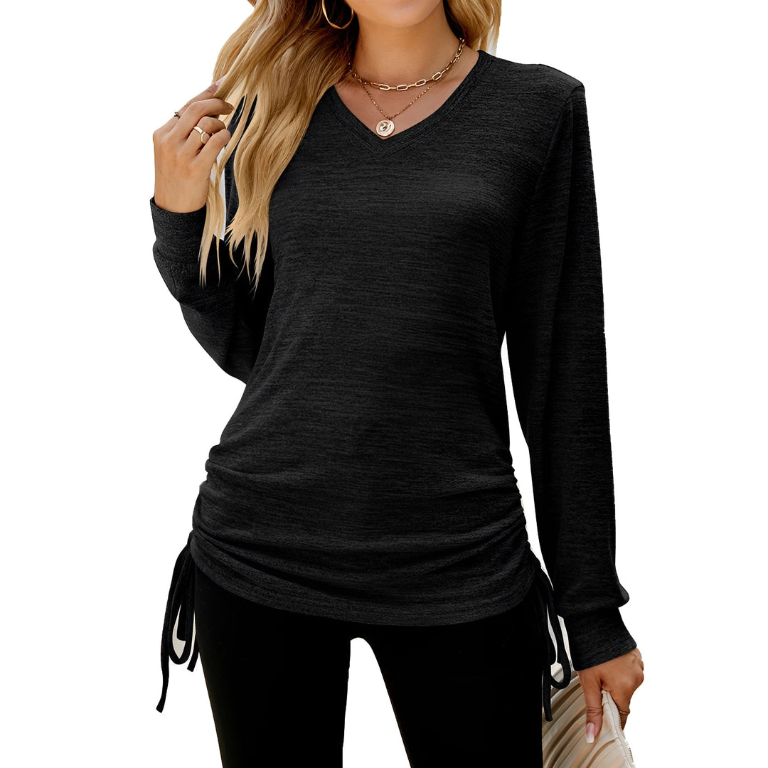 Top feminino com gola V, blusa versátil, elegante e confortável. Ideal para verão e roupa de trabalho.