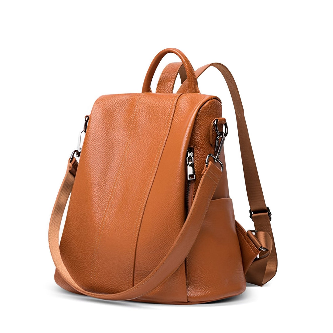 Mochila pequena feminina estilosa, perfeita para um look casual moderno. Acessório versátil para o dia a dia.