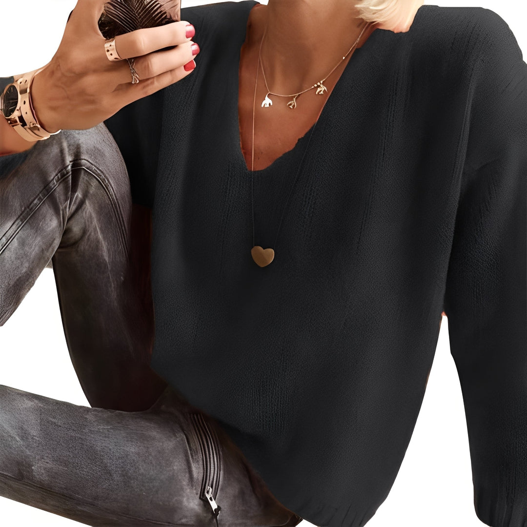 Moda feminina: Suéter Dorris casual de manga longa, ideal para os dias frios com muito estilo.