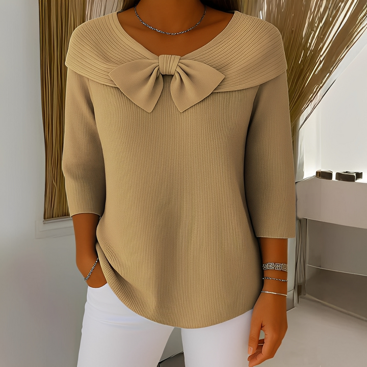 Suéter feminino Anina versátil, para um look casual elegante no inverno. Pulôver confortável de outono.