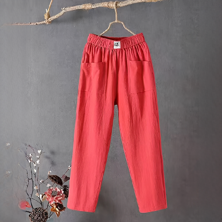 Calças femininas Sienna confortáveis e estilosas. Perfeitas para o verão, dia a dia e como calça de viagem.