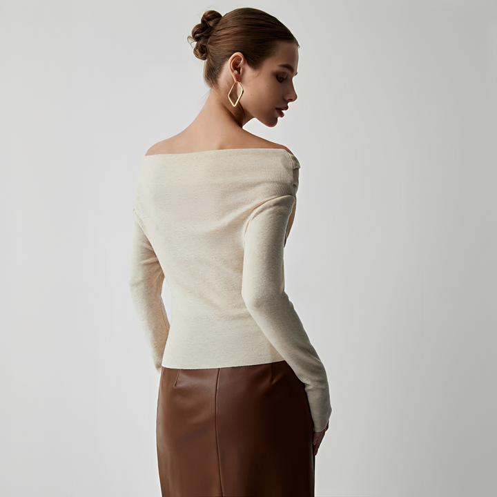 Top feminino versátil sem ombros, casual chic. Ideal para eventos sociais, primavera. Combina moda e conforto.