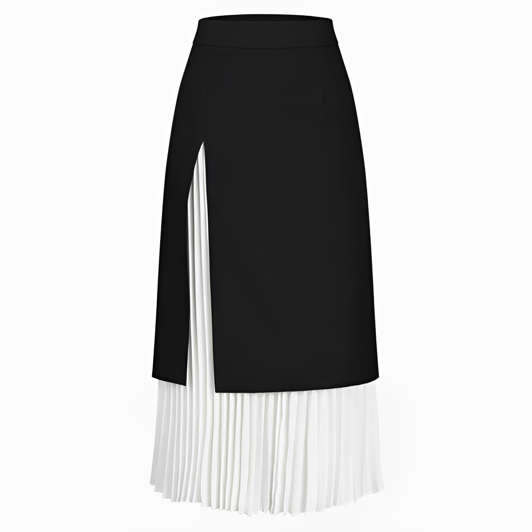 Saia plissada longa feminina, ideal para o dia a dia. Design elegante e confortável para looks versáteis de verão.