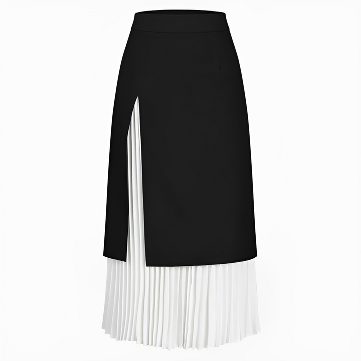Saia plissada longa feminina, ideal para o dia a dia. Design elegante e confortável para looks versáteis de verão.