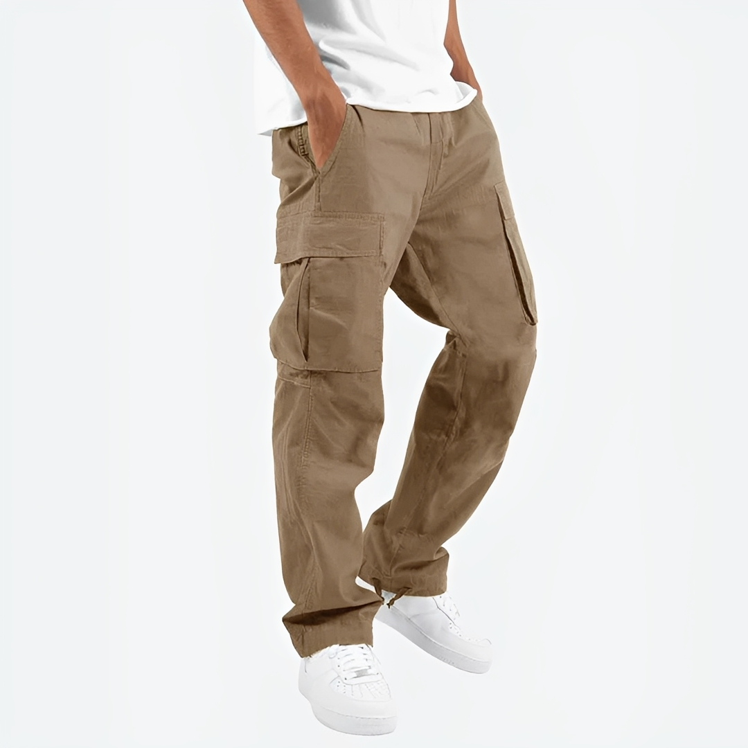 Calças cargo masculinas de moda verão, versáteis para looks casuais e streetwear, garantindo estilo e conforto.