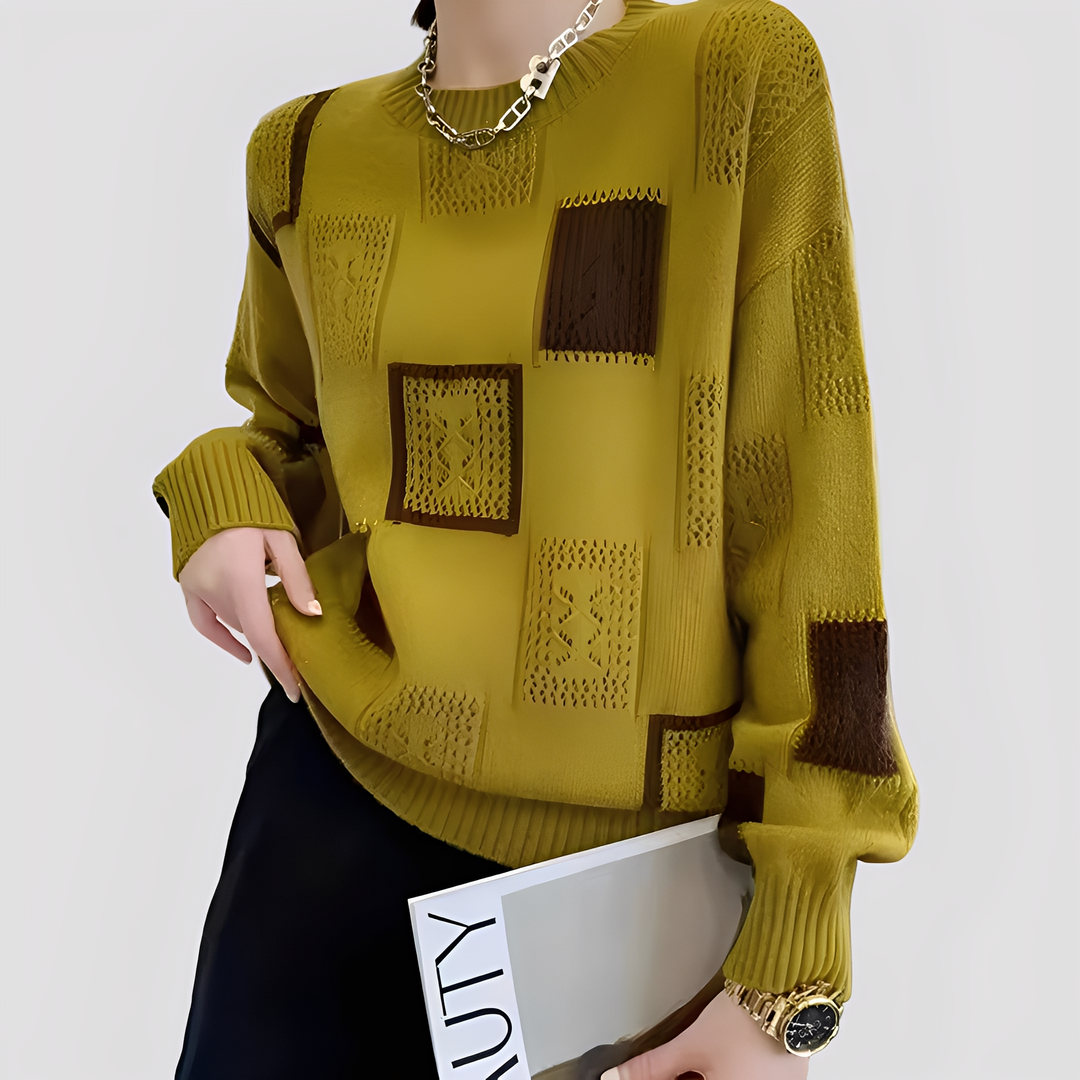 Suéter feminino moderno Estilo Christal. Blusa de inverno confortável para mulher, perfeita para looks casuais e versáteis.