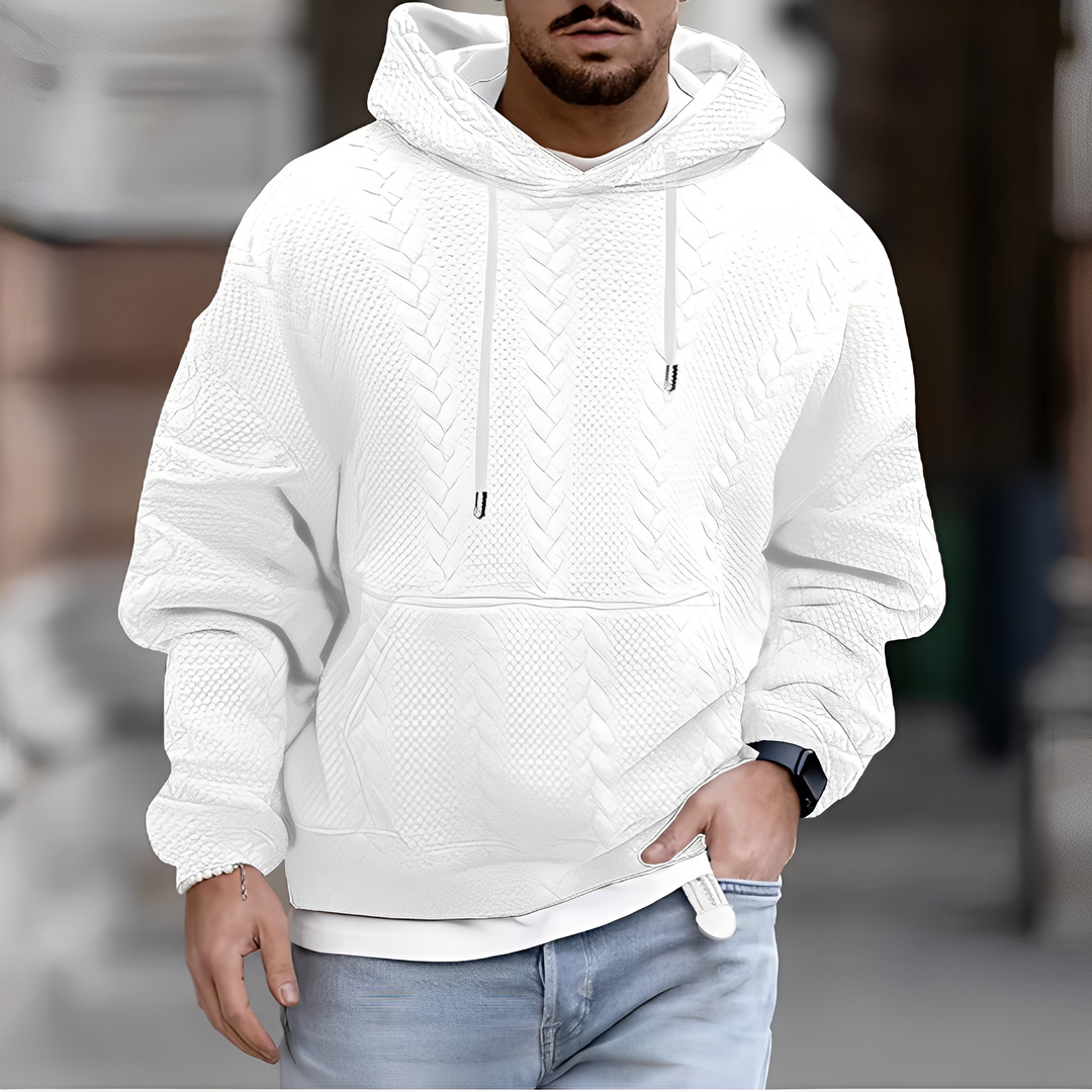 Casaco com capuz masculino para moda homem. Design elegante e confortável, ideal para o clima de outono.