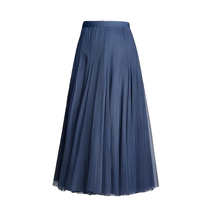 Saia midi feminina plissada, tendência em moda casual e sofisticada.